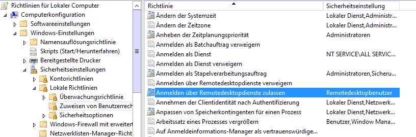 Remotedesktop-Richtlinie