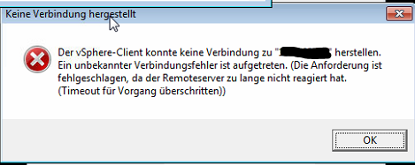 Unbekannter Verbindungsfehler